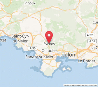 Map of Évenos, Provence-Alpes-Côte d'Azur