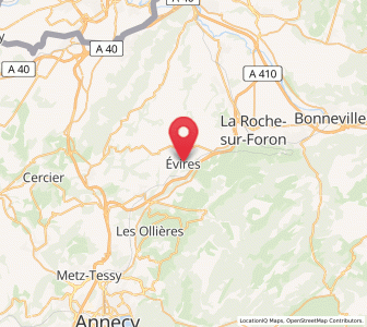 Map of Évires, Auvergne-Rhône-Alpes