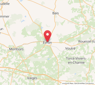 Map of Évron, Pays de la Loire