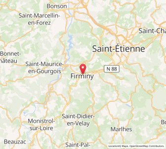 Map of Firminy, Auvergne-Rhône-Alpes
