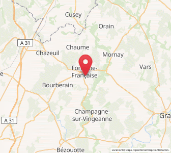Map of Fontaine-Française, Bourgogne-Franche-Comté