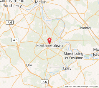 Map of Fontainebleau, Île-de-France