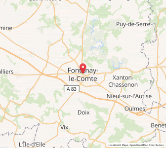 Map of Fontenay-le-Comte, Pays de la Loire