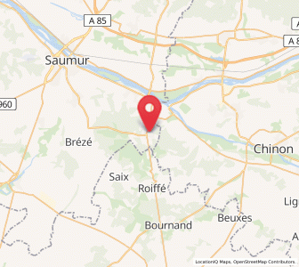 Map of Fontevraud, Pays de la Loire
