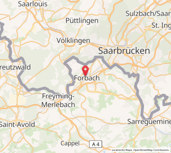 Map of Forbach, Grand Est