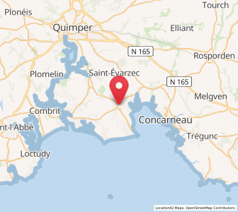 Map of Fouesnant, Brittany