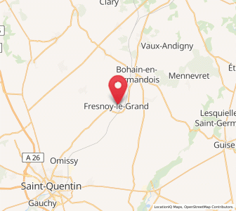 Map of Fresnoy-le-Grand, Hauts-de-France