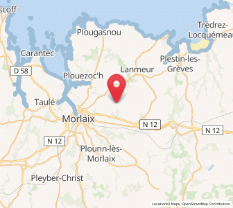 Map of Garlan, Brittany