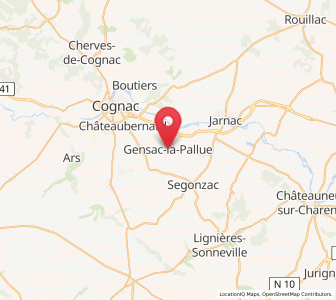 Map of Gensac-la-Pallue, Nouvelle-Aquitaine