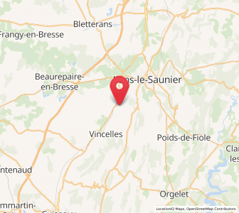 Map of Gevingey, Bourgogne-Franche-Comté