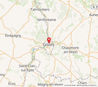 Map of Gisors, Normandy