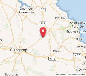 Map of Goudelin, Brittany