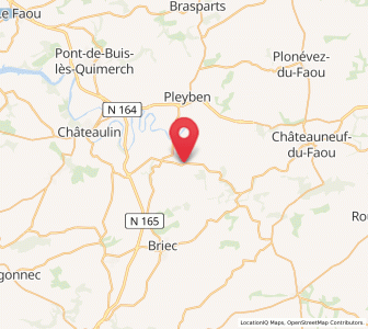 Map of Gouézec, Brittany
