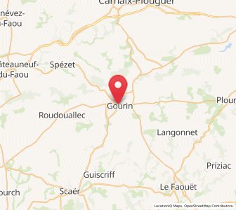 Map of Gourin, Brittany