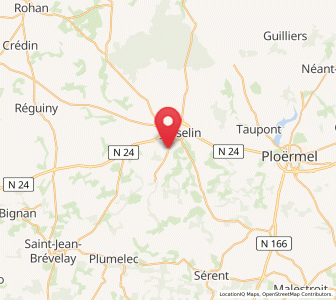 Map of Guégon, Brittany