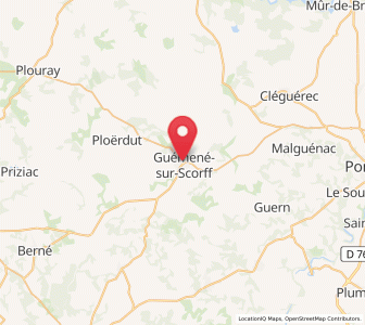 Map of Guémené-sur-Scorff, Brittany