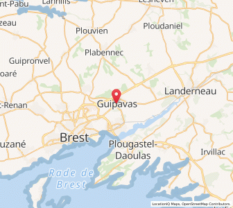 Map of Guipavas, Brittany
