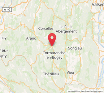 Map of Hauteville-Lompnes, Auvergne-Rhône-Alpes