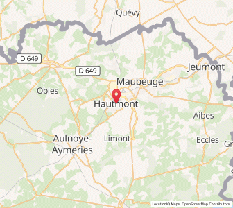 Map of Hautmont, Hauts-de-France
