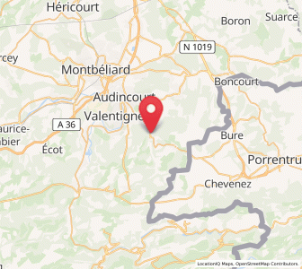 Map of Hérimoncourt, Bourgogne-Franche-Comté