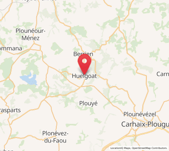 Map of Huelgoat, Brittany
