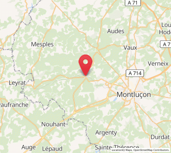 Map of Huriel, Auvergne-Rhône-Alpes
