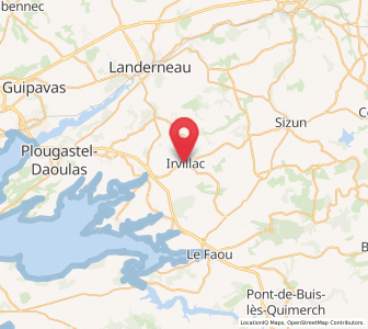 Map of Irvillac, Brittany