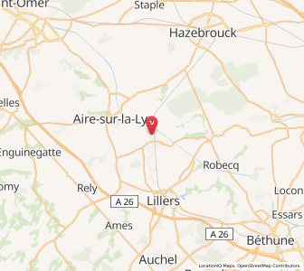 Map of Isbergues, Hauts-de-France