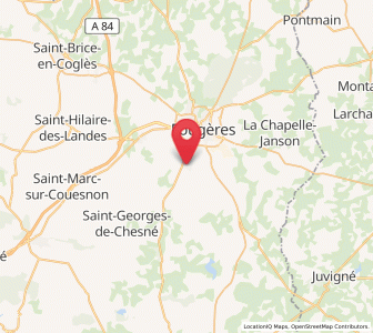 Map of Javené, Brittany