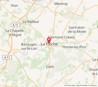 Map of La Flèche, Pays de la Loire