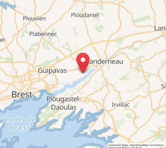 Map of La Forest-Landerneau, Brittany