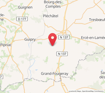 Map of La Noë-Blanche, Brittany