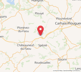 Map of Landeleau, Brittany