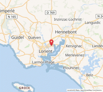 Map of Lanester, Brittany