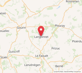 Map of Langonnet, Brittany