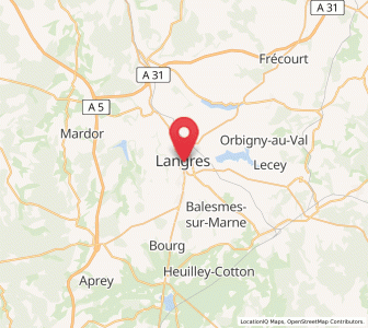 Map of Langres, Grand Est