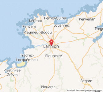 Map of Lannion, Brittany