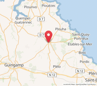 Map of Lanvollon, Brittany