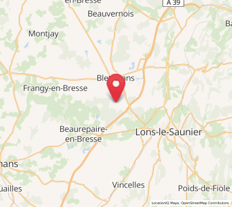 Map of Larnaud, Bourgogne-Franche-Comté