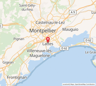 Map of Lattes, Occitanie