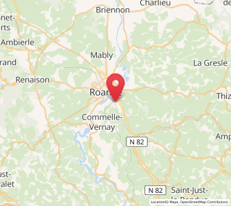 Map of Le Coteau, Auvergne-Rhône-Alpes