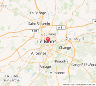 Map of Le Mans, Pays de la Loire