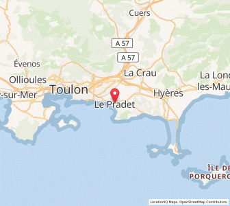 Map of Le Pradet, Provence-Alpes-Côte d'Azur