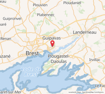 Map of Le Relecq-Kerhuon, Brittany