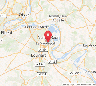 Map of Le Vaudreuil, Normandy