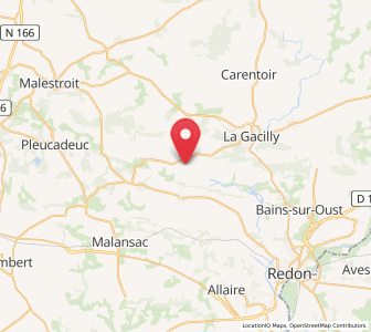 Map of Les Fougerêts, Brittany