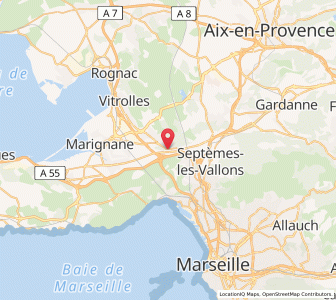 Map of Les Pennes-Mirabeau, Provence-Alpes-Côte d'Azur