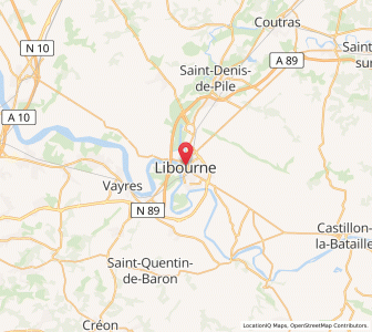 Map of Libourne, Nouvelle-Aquitaine