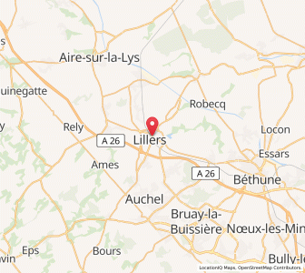 Map of Lillers, Hauts-de-France