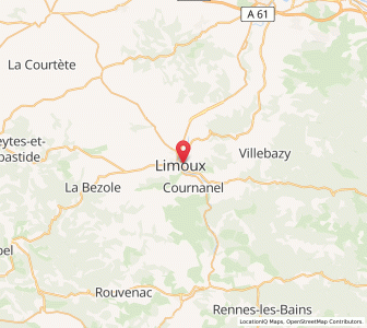 Map of Limoux, Occitanie